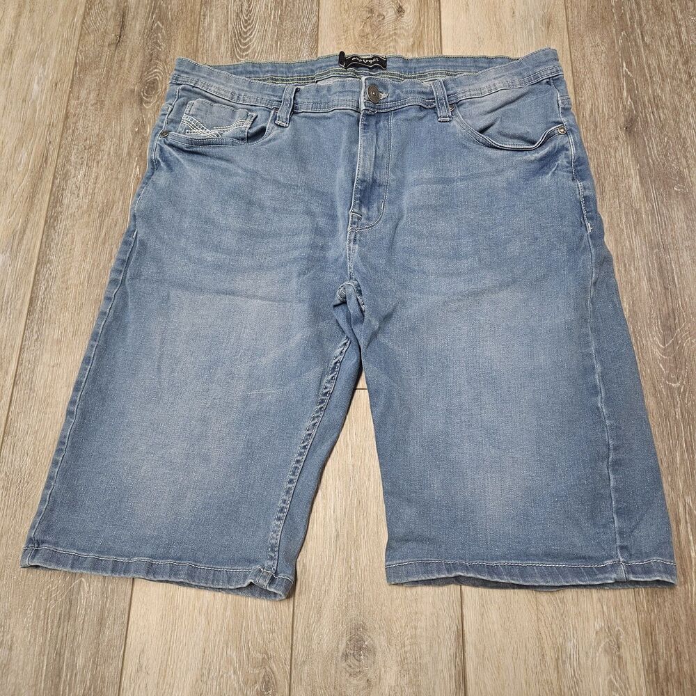 Abstract One Blue Jean Stretch Denim Shorts Men's 36W Jorts 90s Grunge Y2K Retro